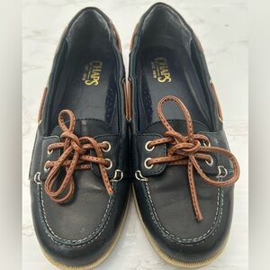 VTG 90s CHAPS Leather Boat Loafers